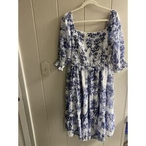 NWT Baltic Born Dress XL Hazel Eyelet Midi Dress - Navy - Feminine